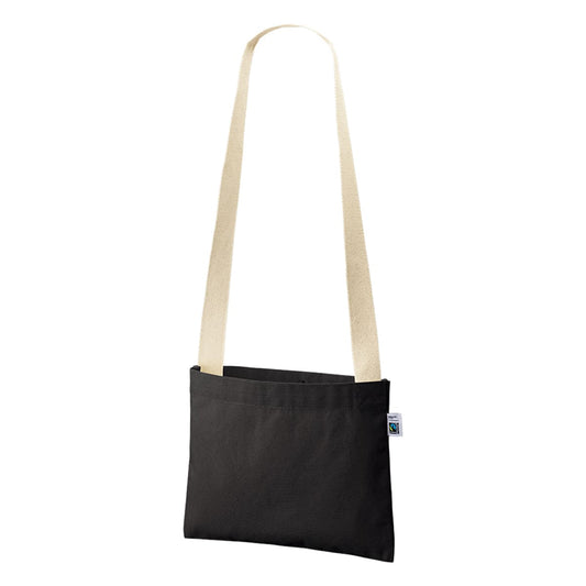 フェアトレードコットン キャンバスサコッシュ | ノベルティ(小物) | 1枚 | TF-0023 | ナイトブラック