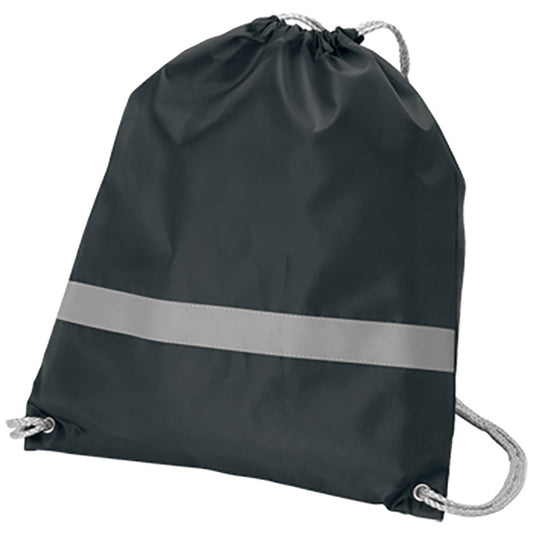 リフレクター付巾着リュック  | ノベルティ(小物) | 1枚 | TR-0296 | ブラック