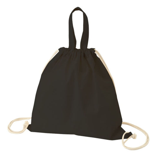 厚手コットン ハンドル付リュック | ノベルティ(小物) | 1枚 | TR-0870 | ブラック