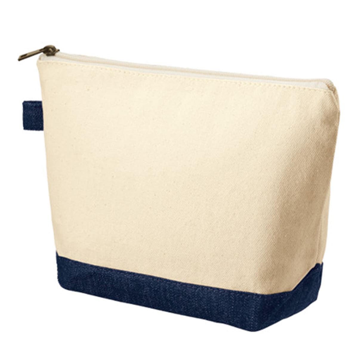 キャンバス デニムボトムデイリーポーチ（M） | ノベルティ(小物) | 1枚 | TR-1060 | ナチュラル×インディゴ