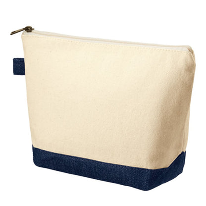 キャンバス デニムボトムデイリーポーチ（M） | ノベルティ(小物) | 1枚 | TR-1060 | ナチュラル×インディゴ