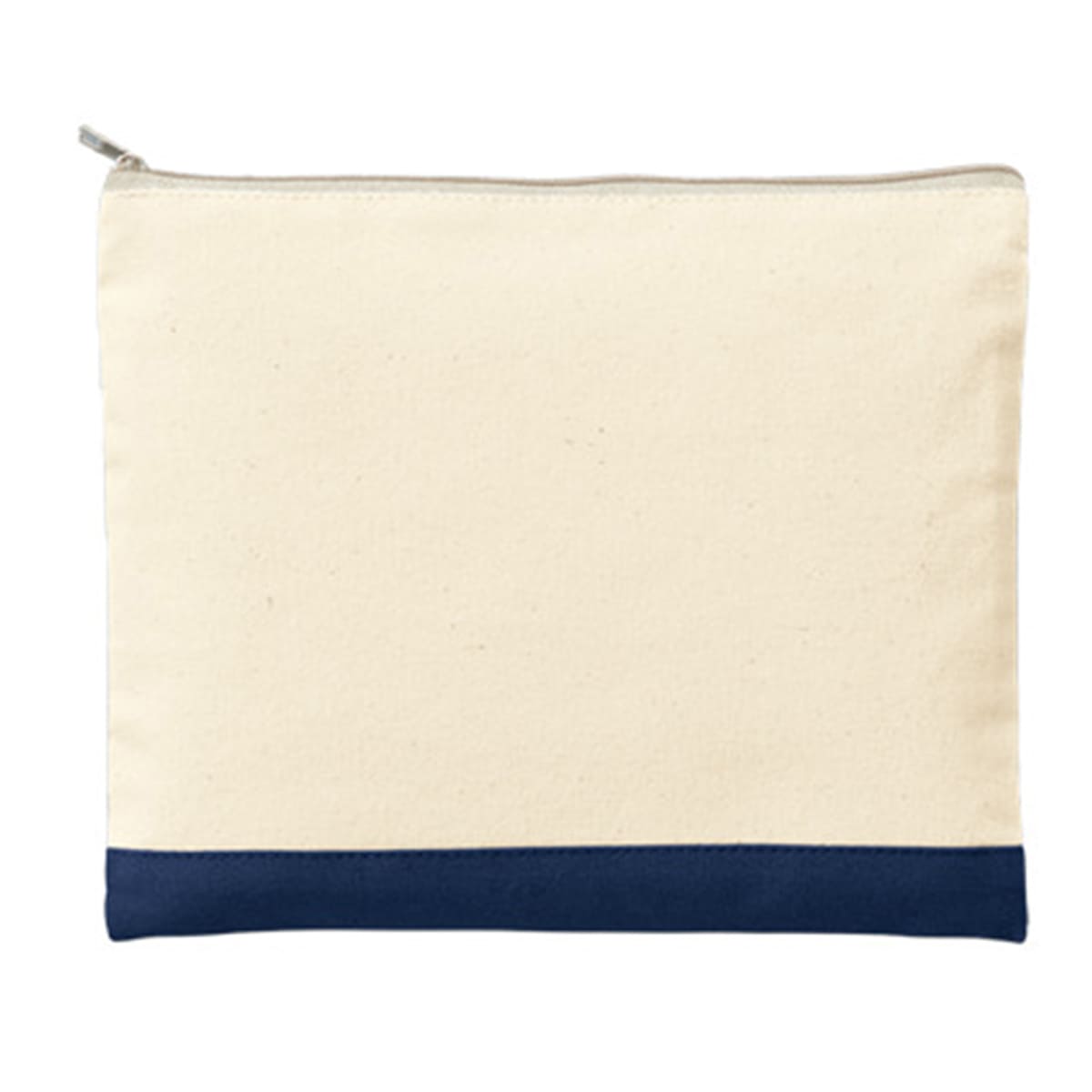 ライトキャンバス カラーボトムフラットポーチ（M） | ノベルティ(小物) | 1枚 | TR-1068 | ネイビー