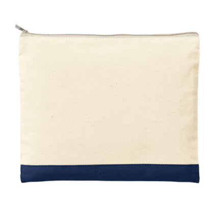 ライトキャンバス カラーボトムフラットポーチ（M） | ノベルティ(小物) | 1枚 | TR-1068 | ネイビー