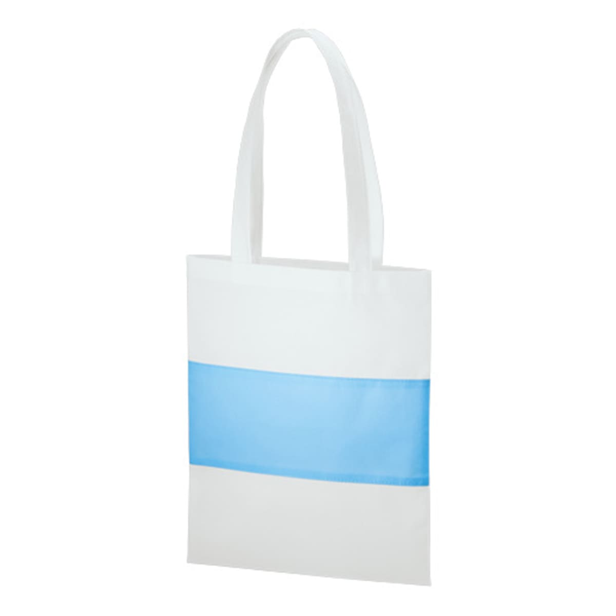不織布 カラーパネルボーダートート | ノベルティ(小物) | 1枚 | TR-1091 | フロスティブルー