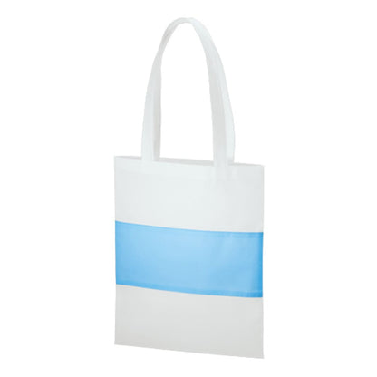 不織布 カラーパネルボーダートート | ノベルティ(小物) | 1枚 | TR-1091 | フロスティブルー