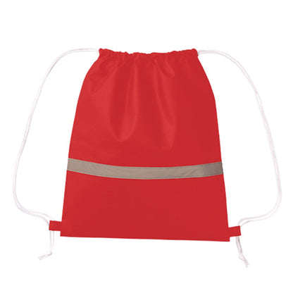 不織布 リフレクター付巾着リュック | ノベルティ(小物) | 1枚 | TR-1093 | レッド