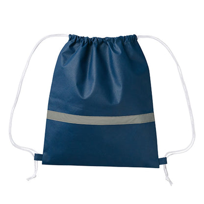 不織布 リフレクター付巾着リュック | ノベルティ(小物) | 1枚 | TR-1093 | ディープブルー