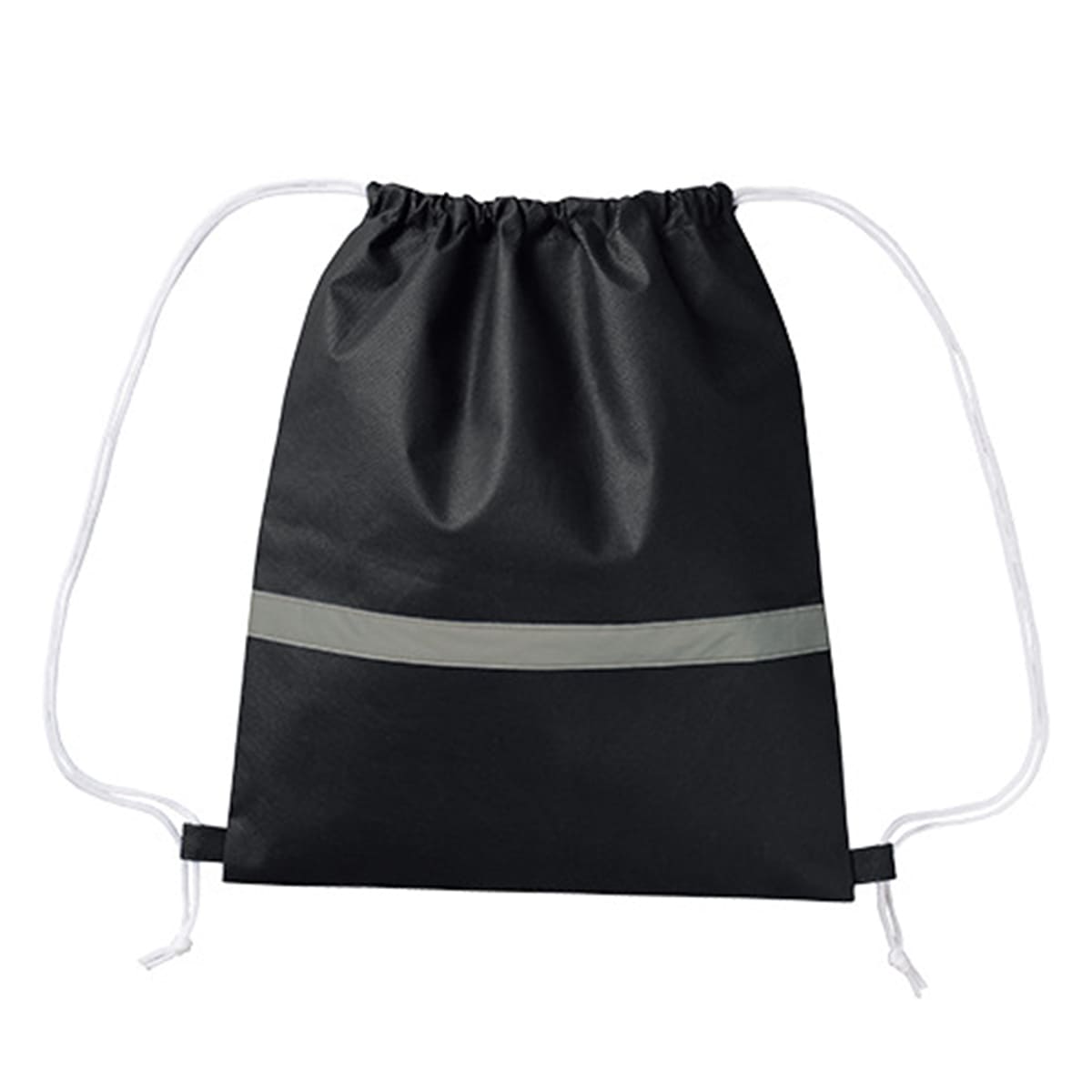 不織布 リフレクター付巾着リュック | ノベルティ(小物) | 1枚 | TR-1093 | ナイトブラック