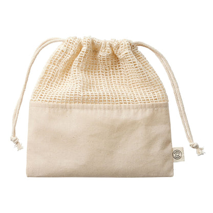 オーガニックコットン ネット巾着（M） | ノベルティ(小物) | 1枚 | TR-1166 | ナチュラル