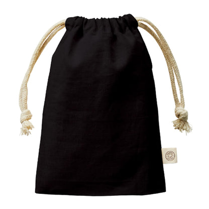 オーガニックコットン ガゼット巾着（S） | ノベルティ(小物) | 1枚 | TR-1168 | ブラック