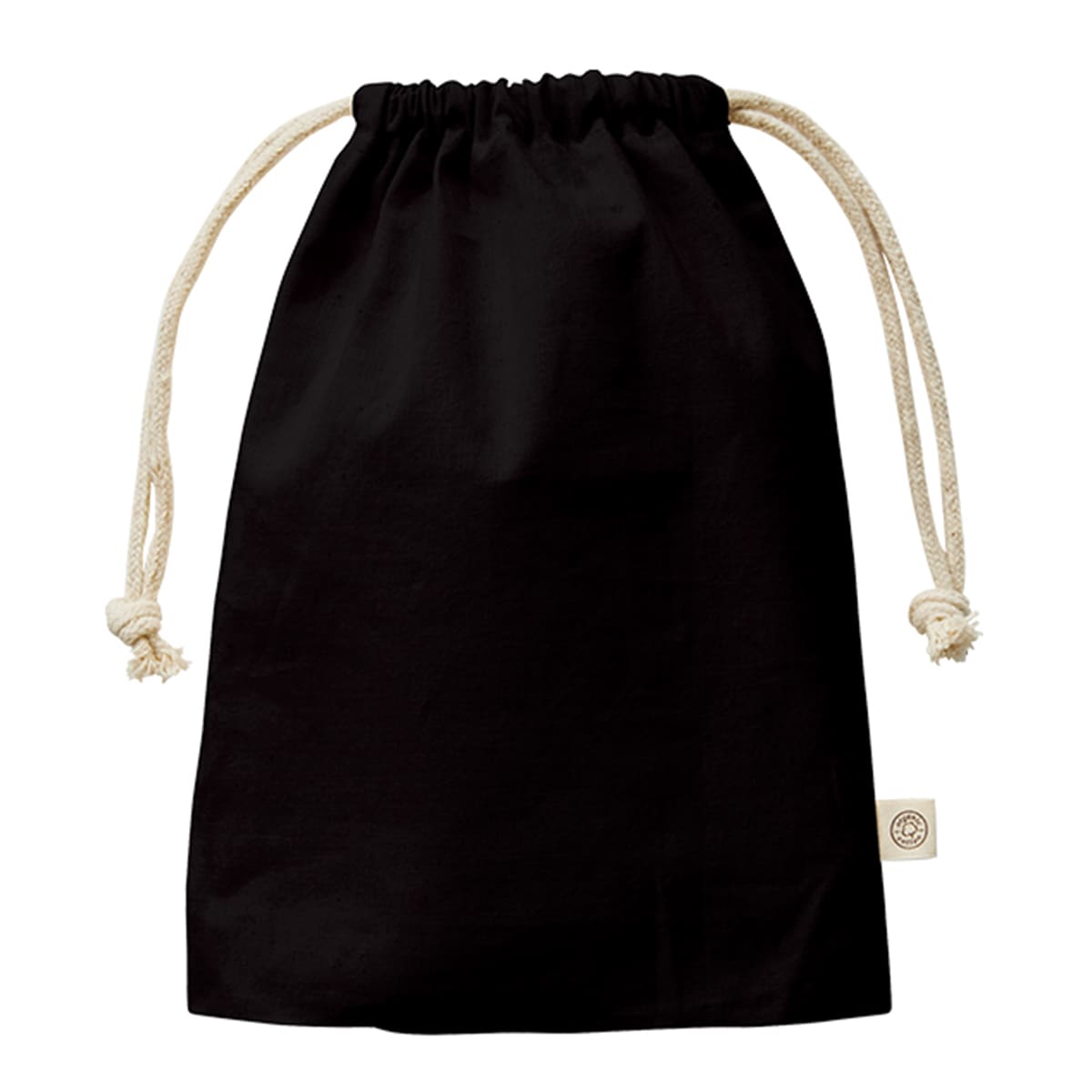 オーガニックコットン ガゼット巾着（M） | ノベルティ(小物) | 1枚 | TR-1169 | ブラック