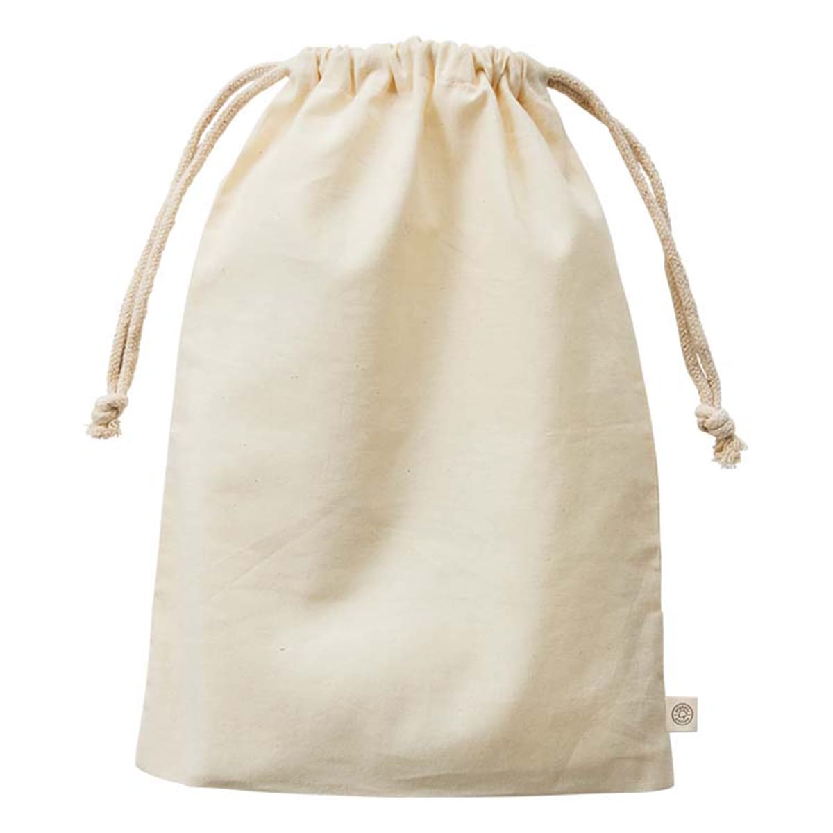 オーガニックコットン ガゼット巾着（L） | ノベルティ(小物) | 1枚 | TR-1170 | ナチュラル