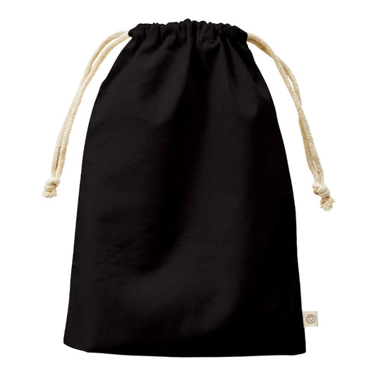 オーガニックコットン ガゼット巾着（L） | ノベルティ(小物) | 1枚 | TR-1170 | ブラック