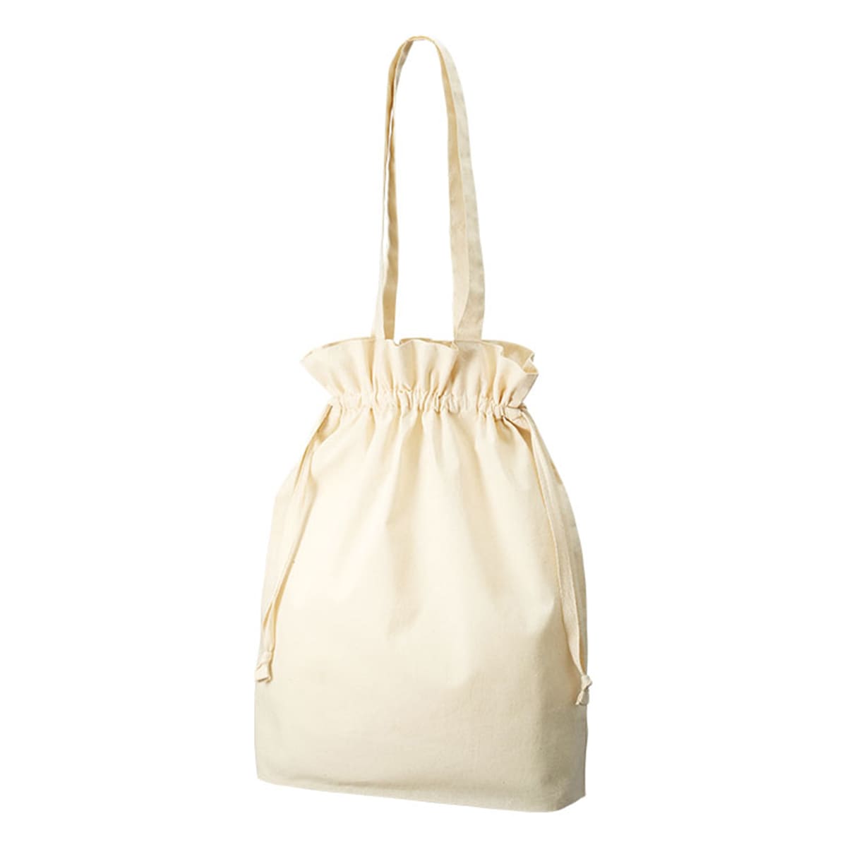 オーガニックコットン ガゼット巾着トート | ノベルティ(小物) | 1枚 | TR-1172 | ナチュラル