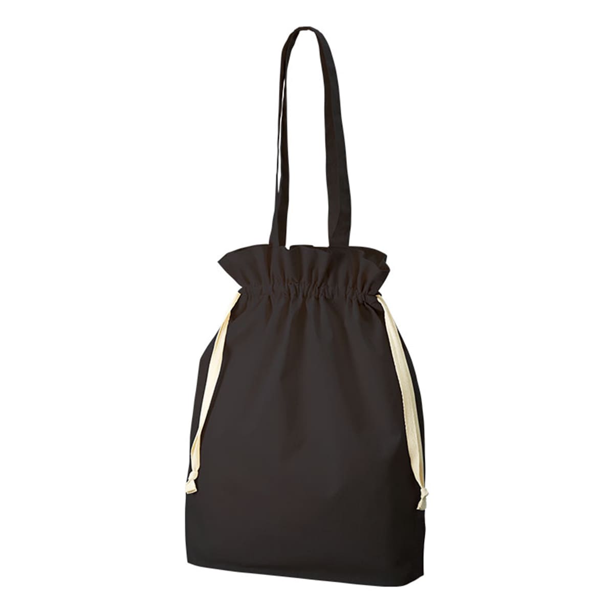 オーガニックコットン ガゼット巾着トート | ノベルティ(小物) | 1枚 | TR-1172 | ブラック