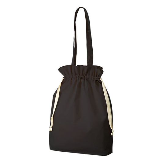 オーガニックコットン ガゼット巾着トート | ノベルティ(小物) | 1枚 | TR-1172 | ブラック