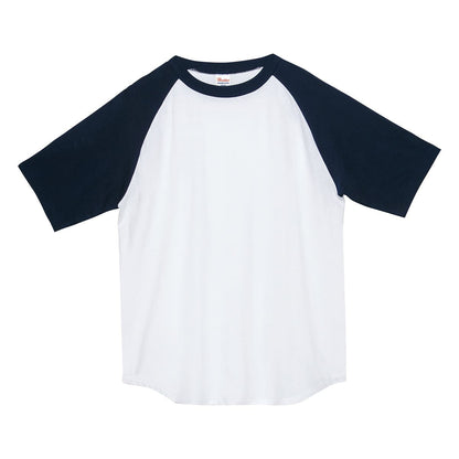 5.6オンス ヘビーウェイトラグランTシャツ | ビッグサイズ | 1枚 | 00106-CRT | ホワイト×ネイビー