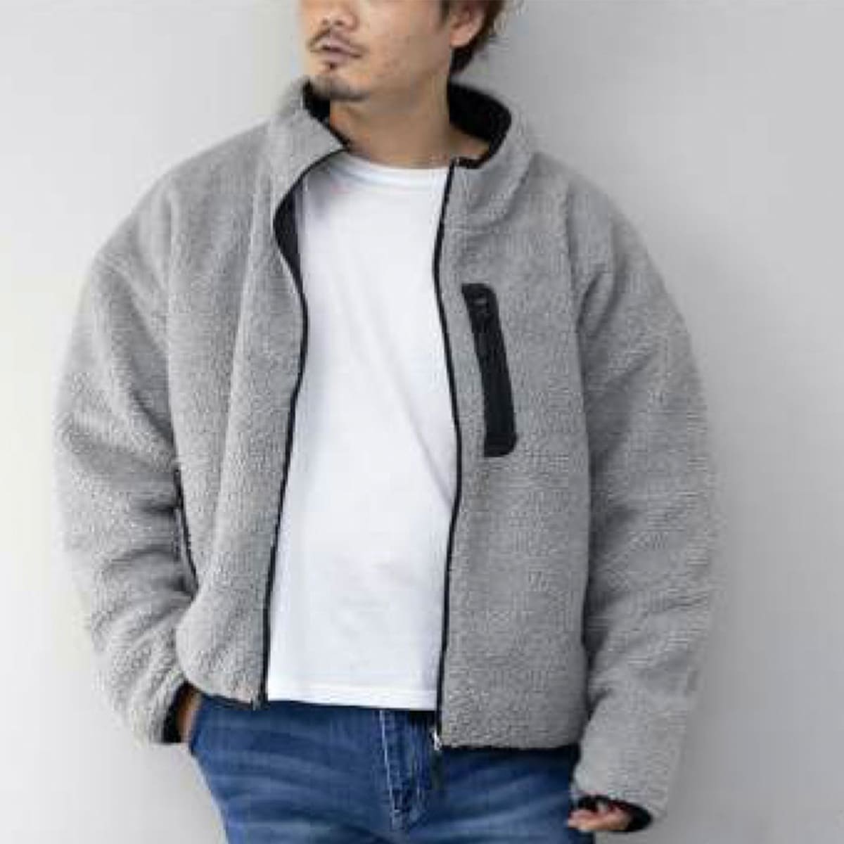 ビッグシルエット中綿ジャケット | メンズ | 1枚 | 23435 | ネイビー×ブラック