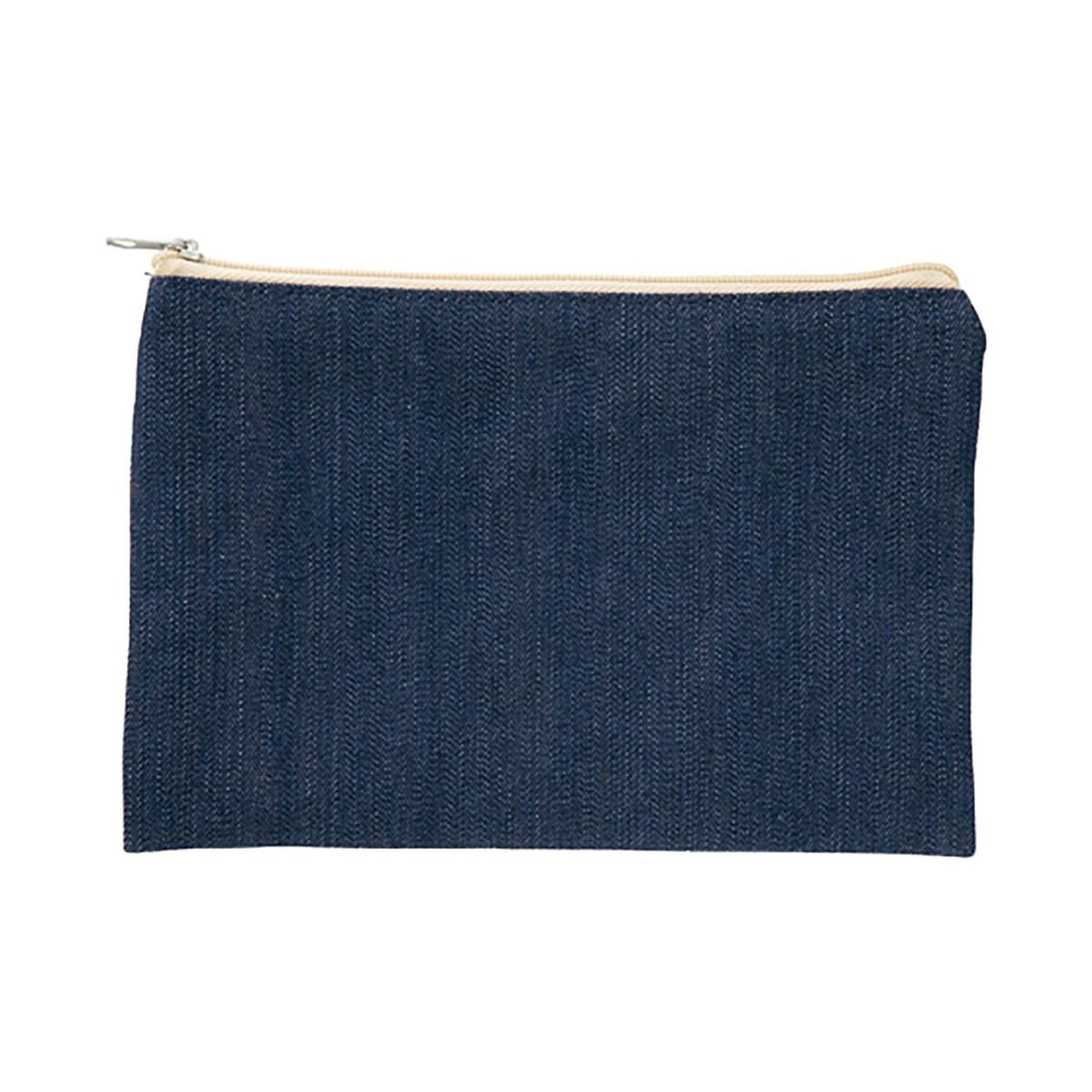 デニムフラットポーチ（Ｍ） | ノベルティ(小物) | 1枚 | TR-0705 | ヴィンテージブルー