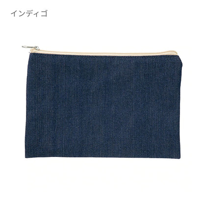 デニムフラットポーチ（Ｍ） | ノベルティ(小物) | 1枚 | TR-0705 | ヴィンテージブルー