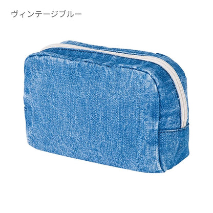 デニムファスナーポーチ（Ｍ） | ノベルティ(小物) | 1枚 | TR-0707 | ヴィンテージブルー