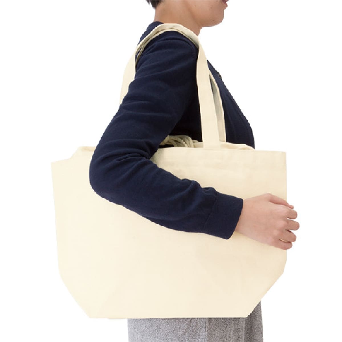 厚手キャンバス巾着付トート（Ｍ） | ノベルティ(小物) | 1枚 | TR-0856 | ナイトブラック