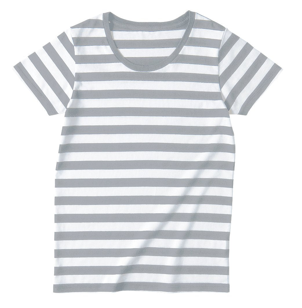 ウィメンズボーダーTシャツ | レディース | 1枚 | SBT-126 | ホワイト×ヘザーグレー