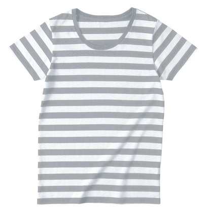 ウィメンズボーダーTシャツ | レディース | 1枚 | SBT-126 | ホワイト×ヘザーグレー