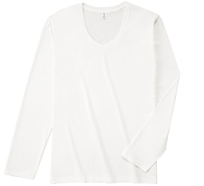 スリムフィット Uネックロングスリーブ Tシャツ | メンズ | 1枚 | SUL-116 | ホワイト