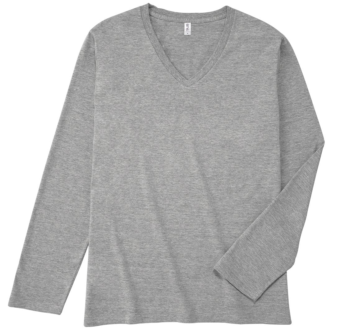スリムフィット Vネックロングスリーブ Tシャツ | メンズ | 1枚 | SVL-115 | ヘザーグレー