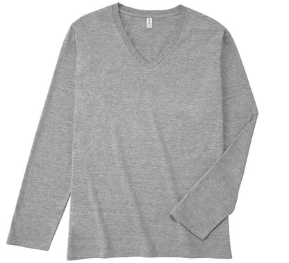 スリムフィット Vネックロングスリーブ Tシャツ | メンズ | 1枚 | SVL-115 | ヘザーグレー