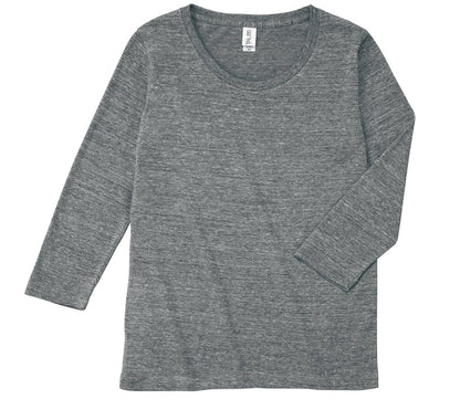 トライブレンド3/4スリーブTシャツ(レディース) | レディース | 1枚 | TBL-117 | ヘザーグレー