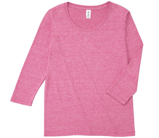 トライブレンド3/4スリーブTシャツ(レディース) | レディース | 1枚 | TBL-117 | ヘザーピンク
