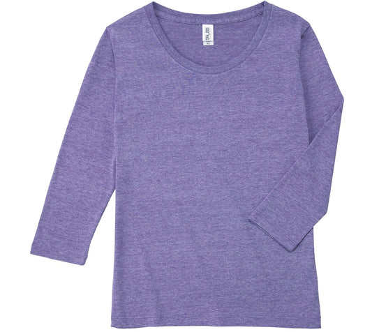 トライブレンド3/4スリーブTシャツ(レディース) | レディース | 1枚 | TBL-117 | ヘザーパープル