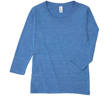 トライブレンド3/4スリーブTシャツ(レディース) | レディース | 1枚 | TBL-117 | ヘザーブルー