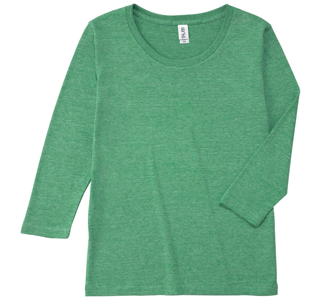 トライブレンド3/4スリーブTシャツ(レディース) | レディース | 1枚 | TBL-117 | ヘザーグリーン