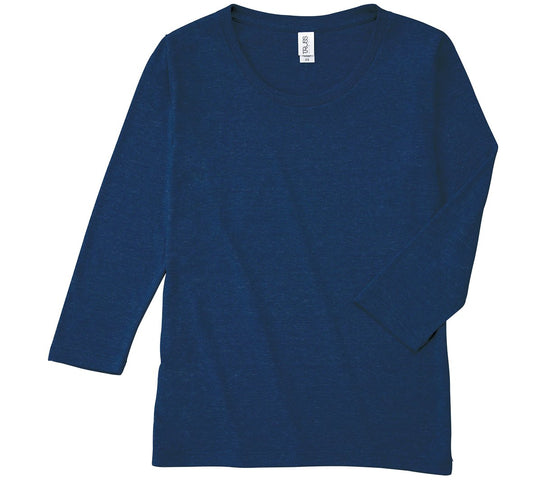 トライブレンド3/4スリーブTシャツ(レディース) | レディース | 1枚 | TBL-117 | ヘザーディープネイビー
