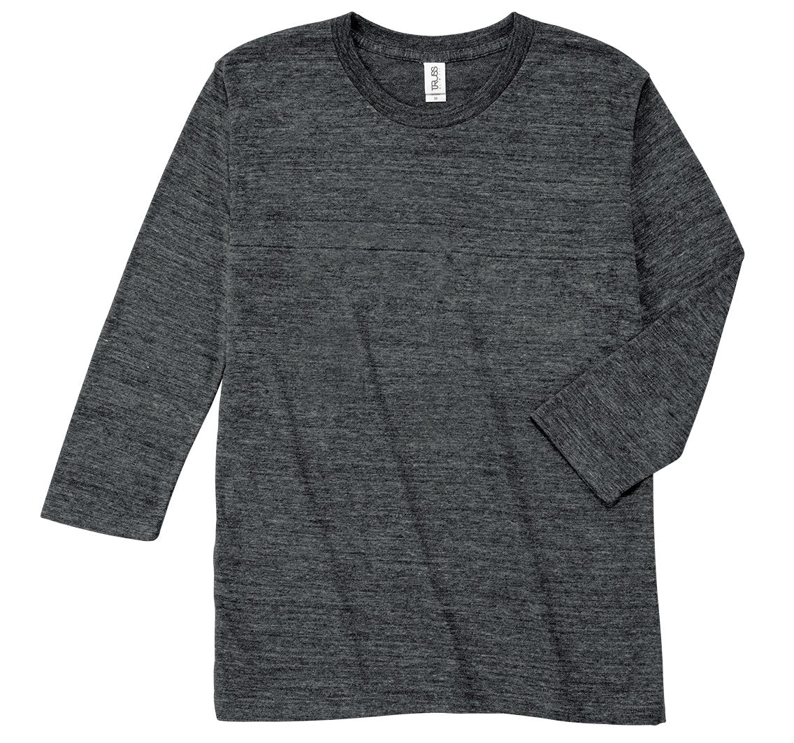 トライブレンド3/4スリーブTシャツ | メンズ | 1枚 | TBL-118 | へザーブラック