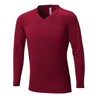 カラーインナー長袖Vネック | ユニフォーム | 1枚 | P7200 | バーガンディ