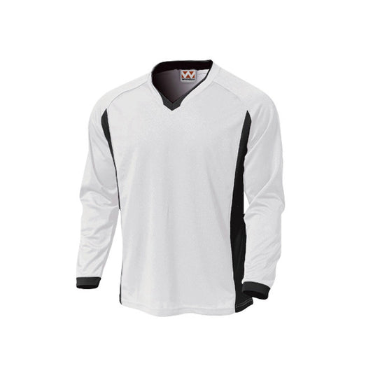 【送料無料】ベーシックロングスリーブサッカーシャツ | ユニフォーム | 1枚 | P1930 | ホワイト
