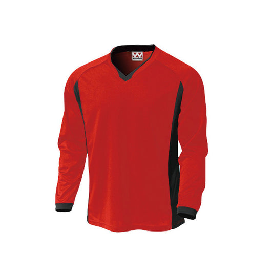 【送料無料】ベーシックロングスリーブサッカーシャツ | ユニフォーム | 1枚 | P1930 | レッド
