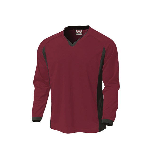 【送料無料】ベーシックロングスリーブサッカーシャツ | ユニフォーム | 1枚 | P1930 | バーガンディ