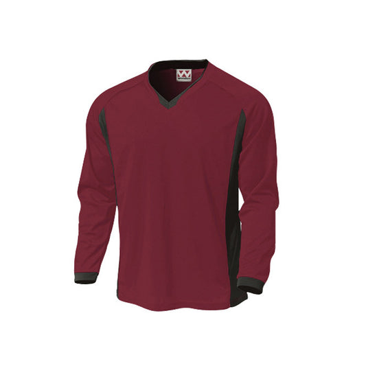 【送料無料】ベーシックロングスリーブサッカーシャツ | ユニフォーム | 1枚 | P1930 | バーガンディ