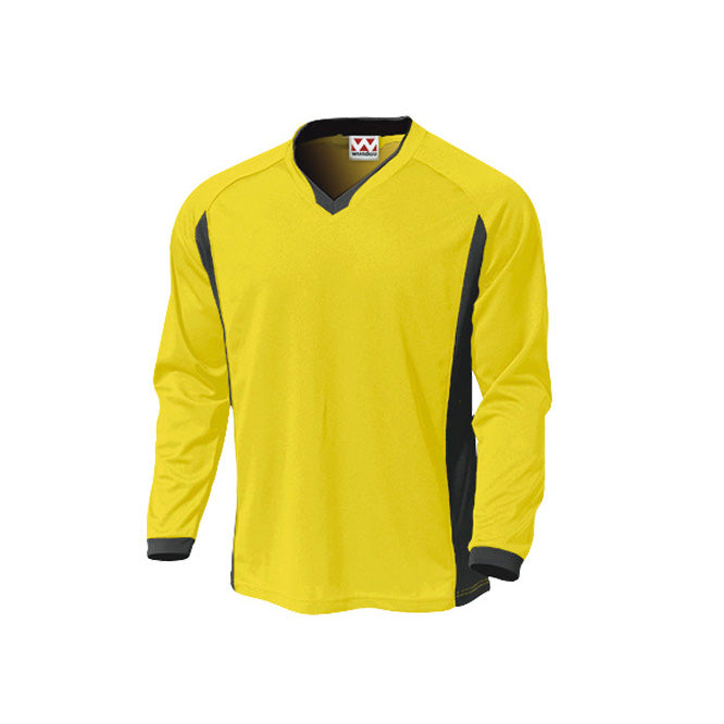【送料無料】ベーシックロングスリーブサッカーシャツ | ユニフォーム | 1枚 | P1930 | イエロー