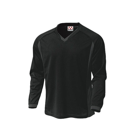 【送料無料】ベーシックロングスリーブサッカーシャツ | ユニフォーム | 1枚 | P1930 | ブラック