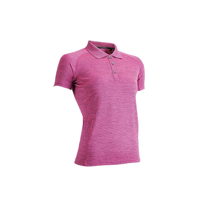 【送料無料】ウィメンズフィットネスポロシャツ | ユニフォーム | 1枚 | P725 | ピンクカーネーションミックスブラック