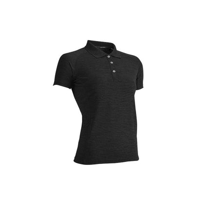 【送料無料】ウィメンズフィットネスポロシャツ | ユニフォーム | 1枚 | P725 | チャコールグレーミックスブラック