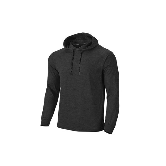 【送料無料】フィットネスフーディロングスリーブシャツ | ユニフォーム | 1枚 | P750 | チャコールグレーミックスブラック