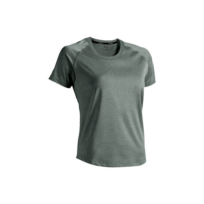 【送料無料】ウィメンズフィットネスストレッチTシャツ | ユニフォーム | 1枚 | P820 | ブラックミックスホワイト