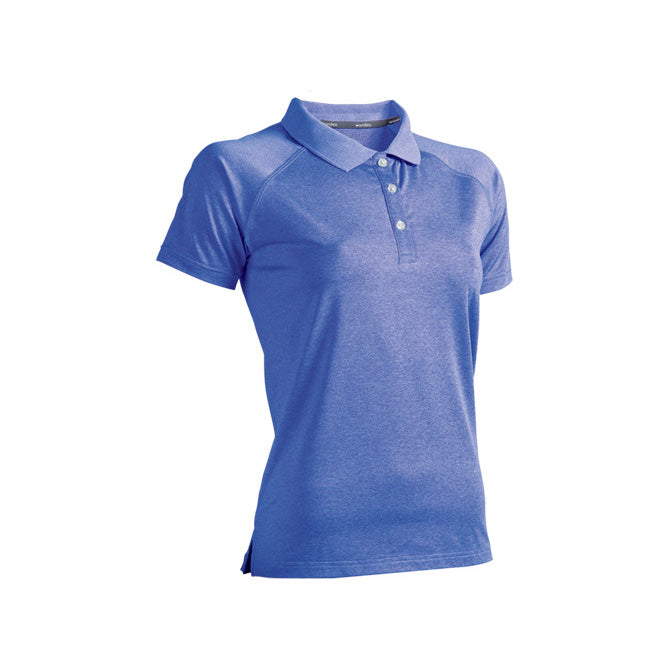 【送料無料】ウィメンズフィットネスストレッチポロシャツ | ユニフォーム | 1枚 | P825 | ロイヤルブルーミックスホワイト